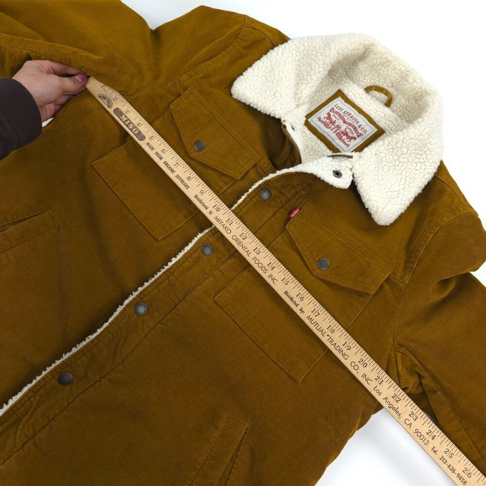 LEVIS Premium Corduroy Type I|| Sherpa Trucker Jacket 70s Boho Western Indie Y2k - Picture 4 of 12